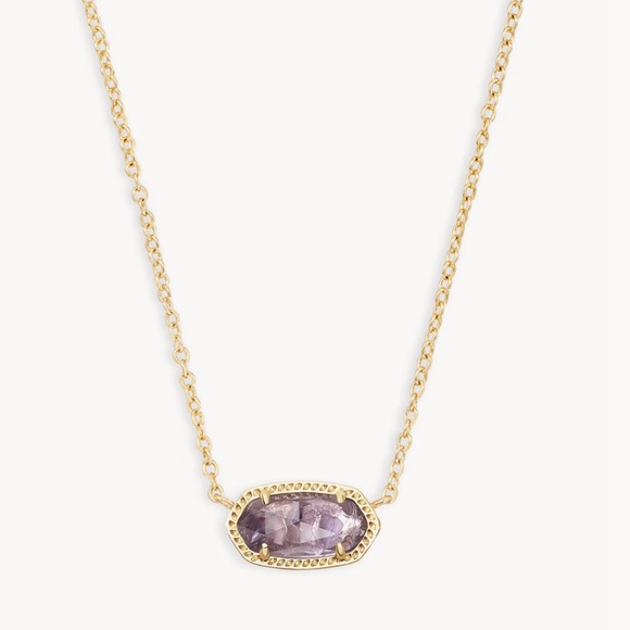 Kendra Scott Elisa Gold Pendant Necklace in Amethyst - Picture 1 of 7